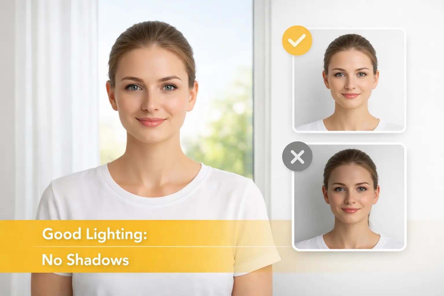 Tip 3 example: good natural lighting for passport photo